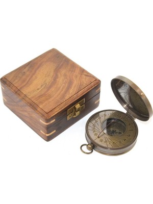 DecoTech Ahşap Kutulu Pusula Model 8 (55476)