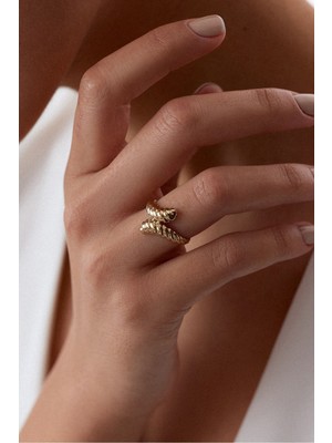 Oroline Kuyumculuk 14 Ayar Sarmal Burgu Altın Kadın Yüzük