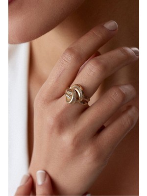 Oroline Kuyumculuk 8 Ayar Altın Şık Fantezi Kadın Yüzük