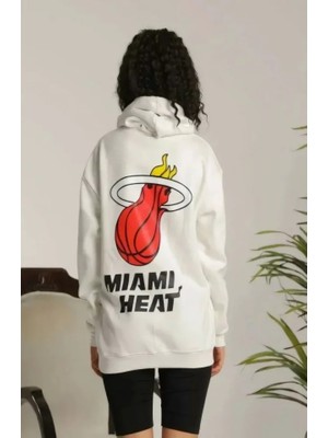 Yaman Market Unisex Kapşonlu Baskılı Sweetshirt - Beyaz