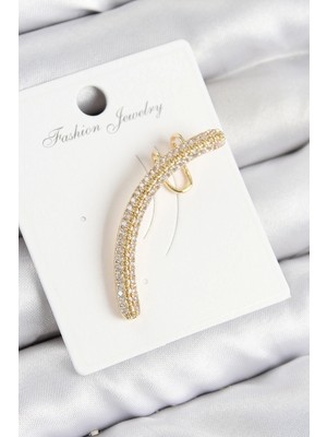 Üreticiniz Pirinç Zirkon Taşlı Model Gold Renk Sağ Kıkırdak Küpe