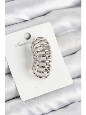 Üreticiniz Pirinç Yay Model Gümüş Renk Sağ Kıkırdak Küpe