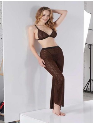 Dodes Dodes Siyah Transparan Fantezi Sütyen Pijama Takımı