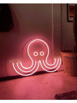 Neon LED Aydınlatma Ahtapot Gece Lambası Parti Süsü Işıklı Duvar Dekor