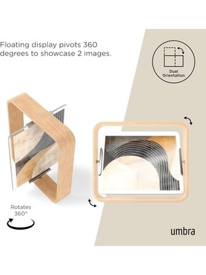 Masa Resim Çerçevesi, Iki Taraflı Resim Çerçevesi, 20 x 25 cm Fotoğraflar Için, Ahşap, Doğal