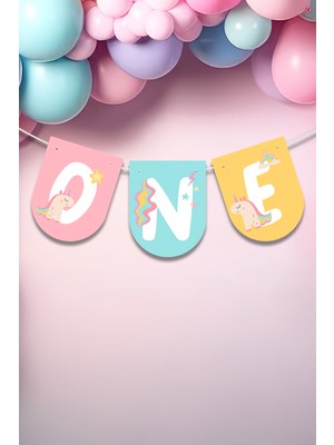 Niksy Design One Unicorn Temalı Banner Parti Süsü