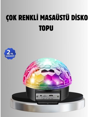 Bluetooth Kontrollü Masaüstü Disko Topu Işığı – Renkli LED Işık Gösterisi ve Uzaktan Kum