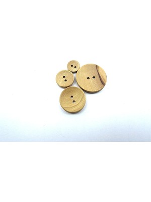 Tahta Dikme, 2 Delik Çanak Model, Doğal Ahşap, Zeytin AĞACI,100 Adet 20MM-32L