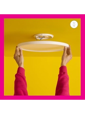 Wiz Superslim 22W Beyaz Sıva Üstü Rgb Akıllı LED Yuvarlak Panel Tavan Armatürü 42 cm Çapında 2600 Lumen