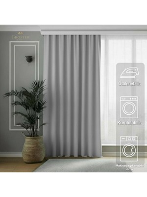 Groster Spor  Açık Gri Blackout, Işık Güneş Geçirmez Karartma Perde Güneşlik, Fon Perde Pilesiz  [enxboy]