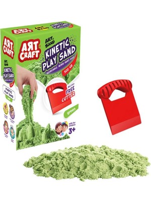 Sinerjim 03687 Dede, Aksesuarlı Yeşil Kinetik Oyun Kumu 500 gr