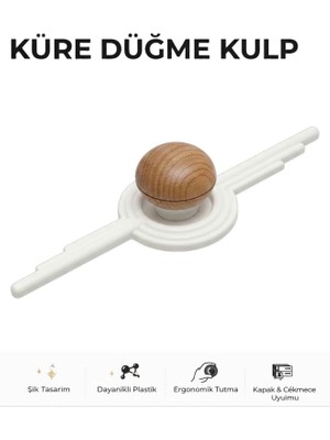 İmt Aksesuar Küre Düğme Mobilya Kulpu Beyaz Dolap Kapağı Çekmece Genç ve Çocuk Odası Kulpu
