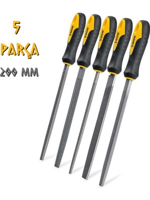 Sgs Saplı Büyük Eğe Seti Ahşap ve Metal 200 Mm. - 5 Farklı Parça