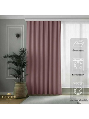 Groster Spor Pudra Blackout, Işık Güneş Geçirmez Karartma Perde Güneşlik, Fon Perde Pilesiz  [enxboy]