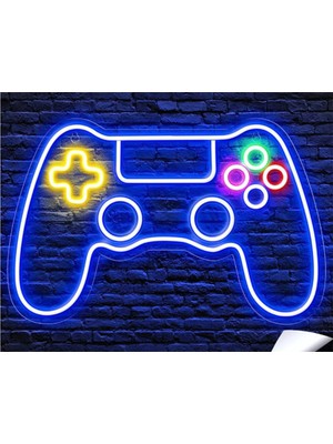 Gamepad Kumanda Gamer Oyuncu Neon LED  50 x 40 cm