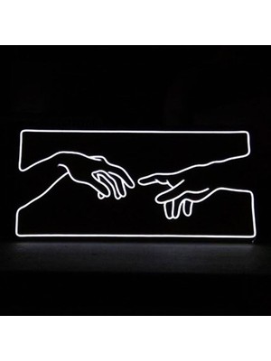 El Ele Neon Tabela Hand To Hand Neon Sign 60 x 40 cm