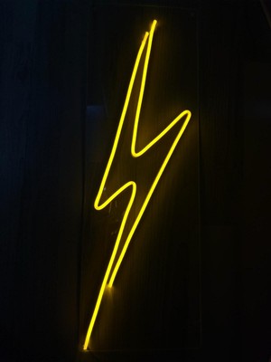 Sarı Şimşek Neon LED Tabela