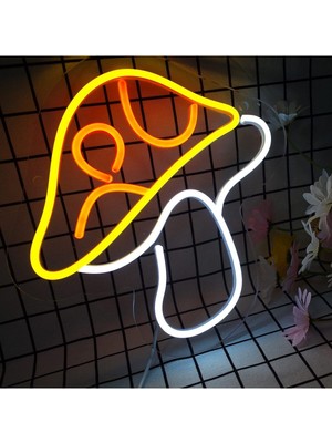 Mantar Neon Tabela Neon LED Işıklı Tablo 40 x 30 cm