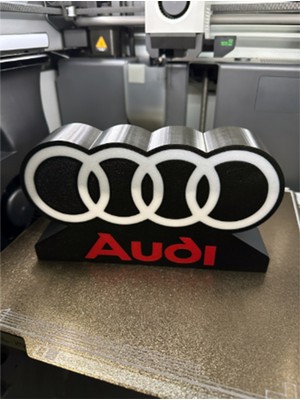 Audi Logo Lightbox LED Aydinlatma 19 x 10 x 4 cm 3D Baskı Pla Plastik Adaptör Dahildir