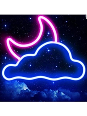 Bulut Ay Dekoratif LED Neon Tabela Gün IŞIĞI-40CM