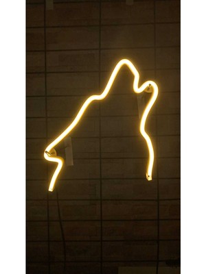 Bozkurt Neon LED Dekoratif Aydınlatma 24 x 22 cm 3D Plastik Gövde. Adaptör Dahil. Tak Fişe Çalıştır