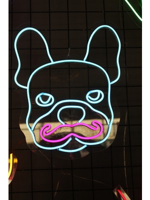 Neon Tabela Neon Dekoratif Duvar Aydınlatması Köpek 50 x 50 cm