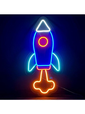 Uzay Mekiği Neon Tabela Neon LED Işıklı Tablo 50 x 30 cm