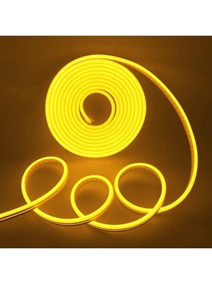 12V Amber Neon LED 1 Metre Fişli Esnek Neon LED Aydınlatma Tak-Çalıştır Neon Şerit LED