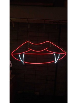 Vamp Kadın Vampir Neon LED Tabela Cadılar Bayramı Dekorasyon 70 x 35 cm