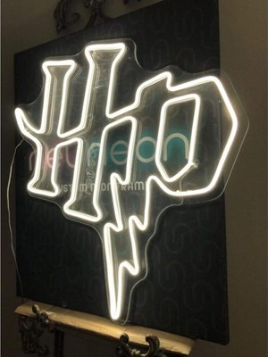 Neon LED Dekoratif Duvar Yazısı Tablo Harry Potter Hp Logo 60X60CM