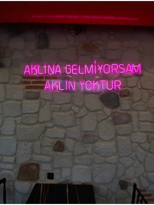 Neon Tabela Aklına Gelmiyorsam Aklın Yoktur 60 x 30 cm