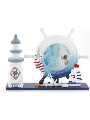 BT Teknik Ahşap Marin Deniz Feneri Dümenli Çerceve Model 1