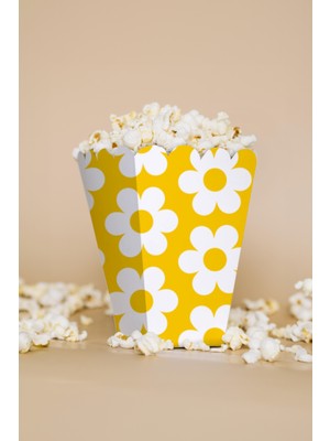 Niksy Design Papatya Temalı Mini Mısır Popcorn Kutusu 8 Adet