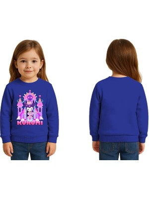 Sedirli Unisex Kuromi Baskılı Çocuk Swaetshirt 3 Iplik Şardonlu