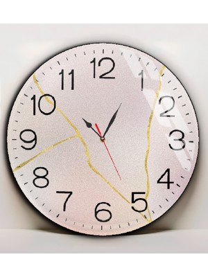 Harikabirev|kırılmaz Cam Duvar Saati  Gri Soft Kınetsugı Tablosu|yvrlkcm