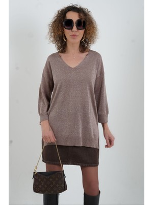 Zelish My Sister Vizon Simli V Yaka Truvakar Kol Triko Kazak