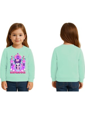 Sedirli Unisex Kuromi Baskılı Çocuk Swaetshirt 3 Iplik Şardonlu