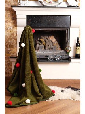 Cakkatex Ponponlu Yeniyıl Özel Seri Wellsoft Tv Battaniyesi |yılbaşı Battaniyesi