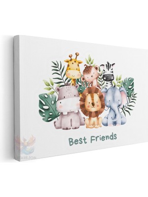 Artarilion Yatay Kanvas Tablo Salon Tablosu Hayvanlar Cocuk Odasi Kanvas Duvar Tablosu