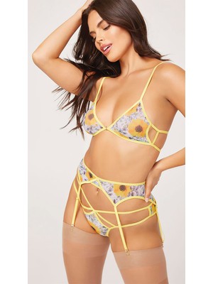 Nemere Angel Sarı Çiçekli Jartiyer Takım