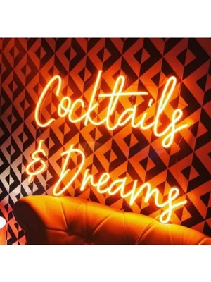 Cocktails & Dreams Neon LED Işık Gece Lambası 70 cm