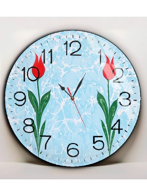 Harikabirev|kırılmaz Cam Duvar Saati  Ebruli Sanatı Desen 05 |yvrlkcm