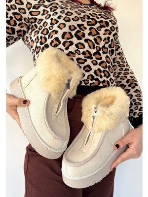 End Black Store Zinya Bej Süet Bot