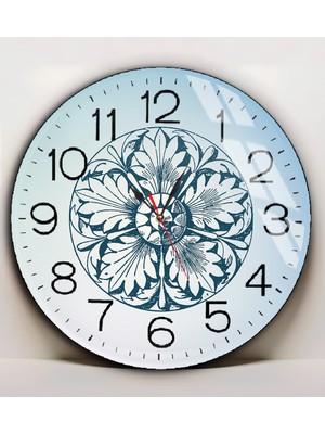 Harikabirev|kırılmaz Cam Duvar Saati  Mavi Çiçek Ablo 1|yvrlkcm