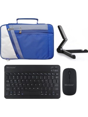 Microcase Honor Pad V9 11.5 Inch Tablet Uyumlu Tablet Çanta+Türkçe Bluetooth Klavye +Mouse+ Standı AL4383 Lacivert