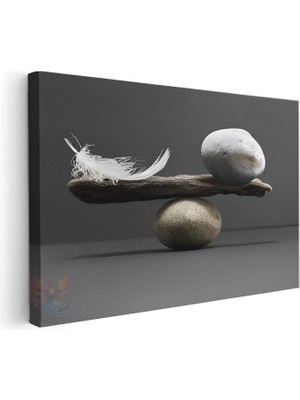 Artarilion Yatay Kanvas Tablo Salon Tablosu Tas ve Tuy Dengesi Kanvas Duvar Tablosu