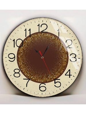 Harikabirev|kırılmaz Cam Duvar Saati  Kahverengi Gold  Soyuttablosu |yvrlkcm