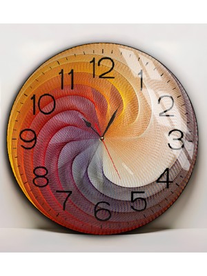 Harikabirev|kırılmaz Cam Duvar Saati  Çok Renkli Spıral Tablosu  |yvrlkcm
