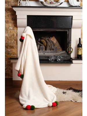 Cakkatex Ponponlu Yeniyıl Özel Seri Wellsoft Tv Battaniyesi |yılbaşı Battaniyesi