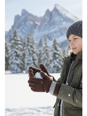 Eleven Markets Kahverengi Ekrkek Çocuk Eldiven Garson Boy 7-12 Yaş